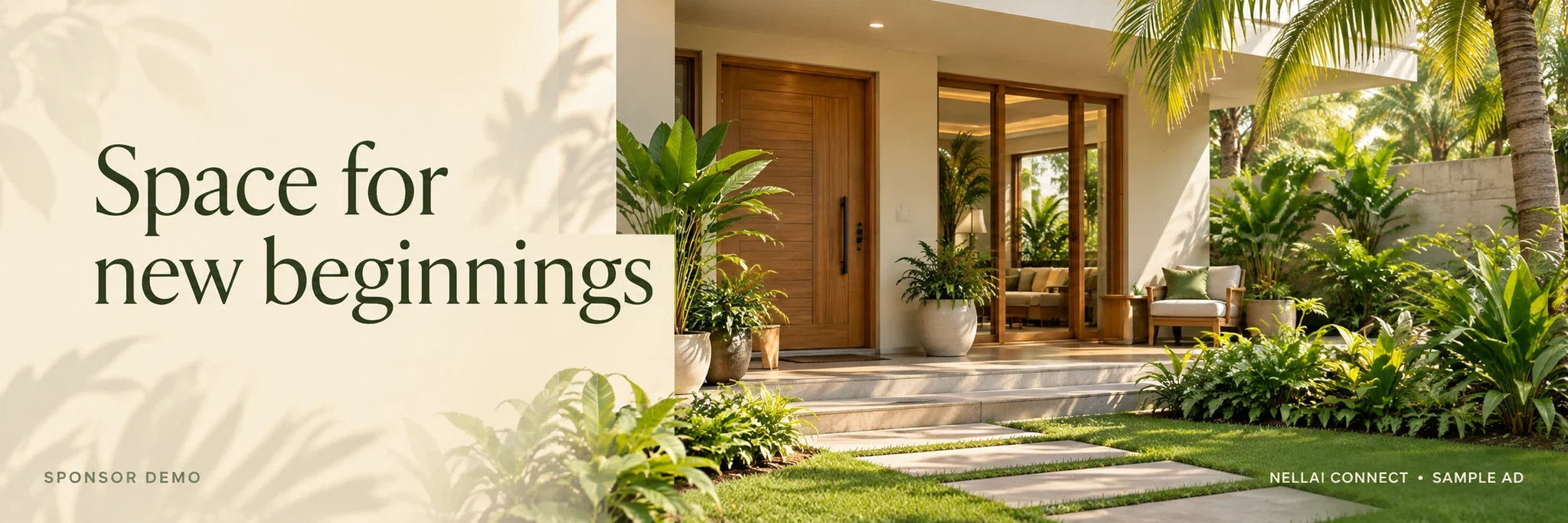 Modern family home and garden. Property sponsor demonstration.